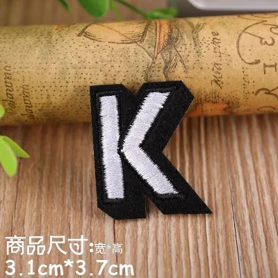 K 1 шт Цвет мультфильм Английский алфавит нашивки в виде надписей клеящиеся утюгом украшения патч для нашивка для одежды паста для одежда мешок брюки шить - Цвет: K
