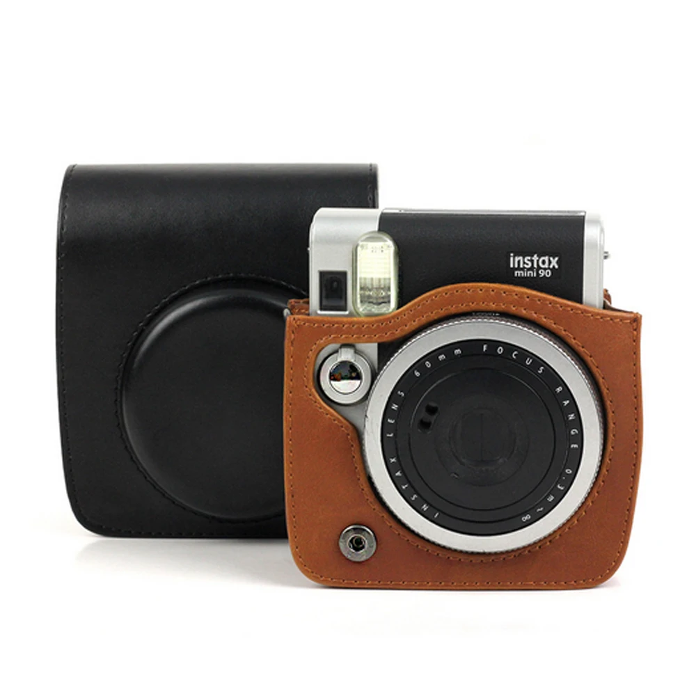 Чехол сумка из ПУ кожи для Fujifilm Instax Mini 90 NEO с плечевым ремнем защитный чехол камеры