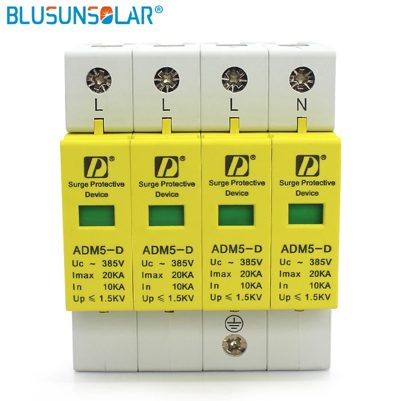 Качественный бытовой 4P 20KA 110V 220V 380V AC Din Rail SPD Anti lightning защита от скачков