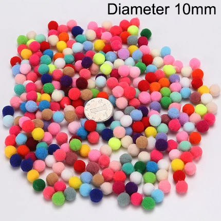 10mm mixed 500pcs В переменного тока, 50-500 шт. помпон мини мягкие помпоны Пушистый Плюшевый мяч детские игрушки ручной работы Свадебный Декор Сделай Сам ремесленные принадлежности 8/10/15/20/25/30 мм - Color: 10mm mixed 500pcs