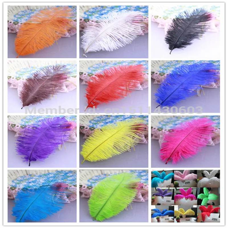 

P-010 100pcs/lot multicolor 15-20cm/6-8Inch ostrich feathers plumage cheap bulk feathers for wedding