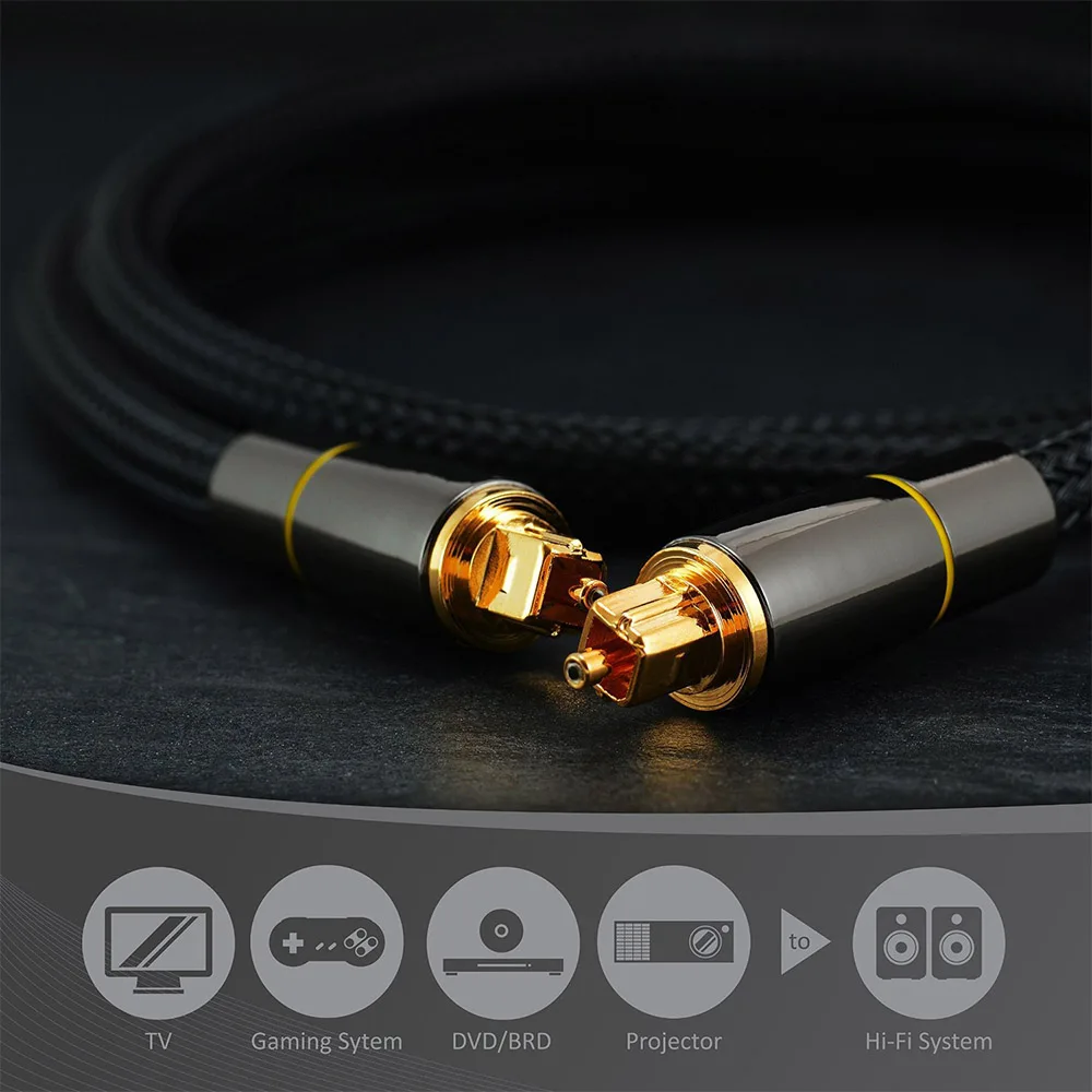 Цифровой оптический аудио кабель 1 м 2 3 SPDIF коаксиальный 5 канал для усилителей Blu