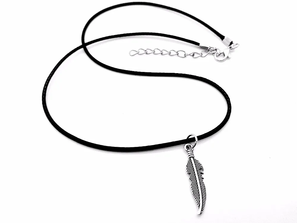 10 шт. длинное ожерелье с крыльями ангела Натуральное перо виноградом оливковым