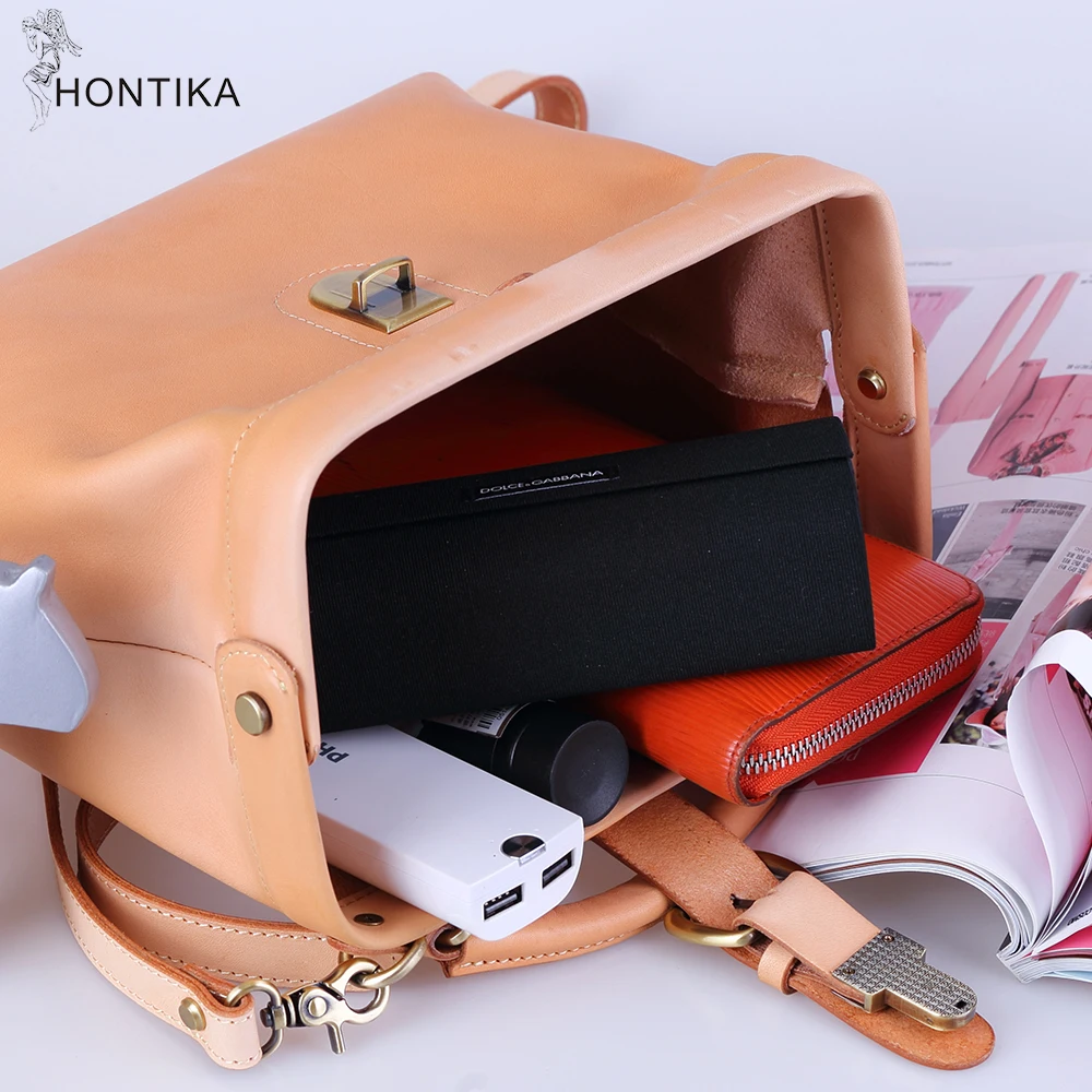 HONTIKA Подлинная Кожаная Сумка топ-ручка Женщины Сумки мужского Плеча Crossbody