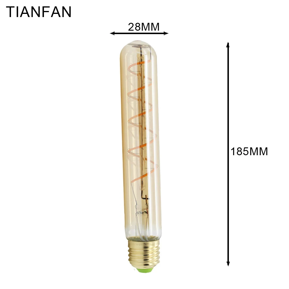 TIANFAN Tube T28 Ретро лампа Эдисона e27 украшение для гостиной Праздничная светодиодная