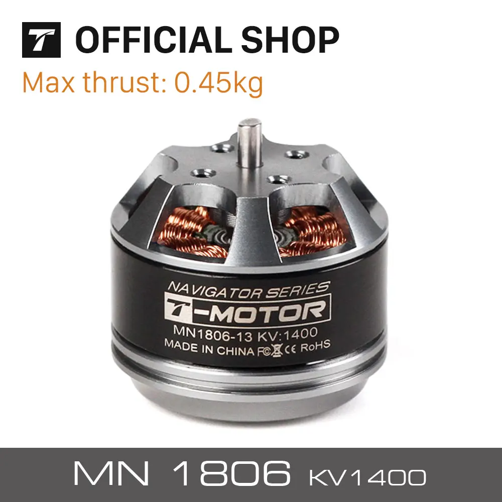 T motor Outrunner бесщеточный одномоторный MN1806 KV1400 для мультикоптеров профессиональных