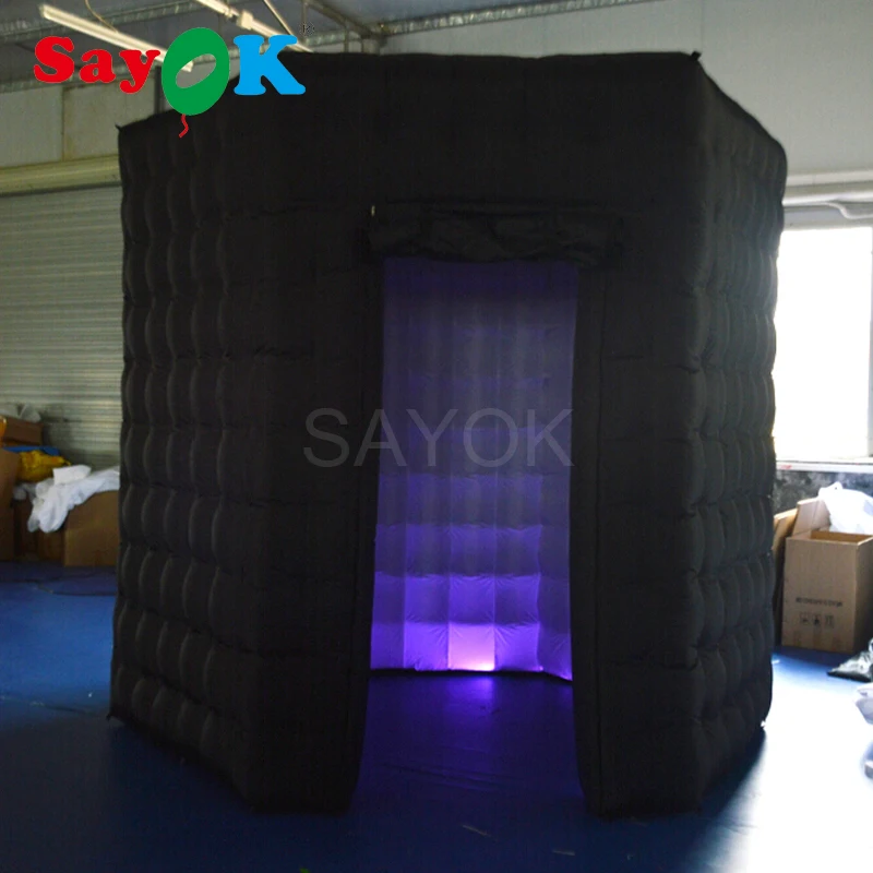 

2.5m Inflatable Hexagon Photo Booth Inflatable Photo Booth Backdrop(1 Doors) with 1 LED Strip for Wedding, Party