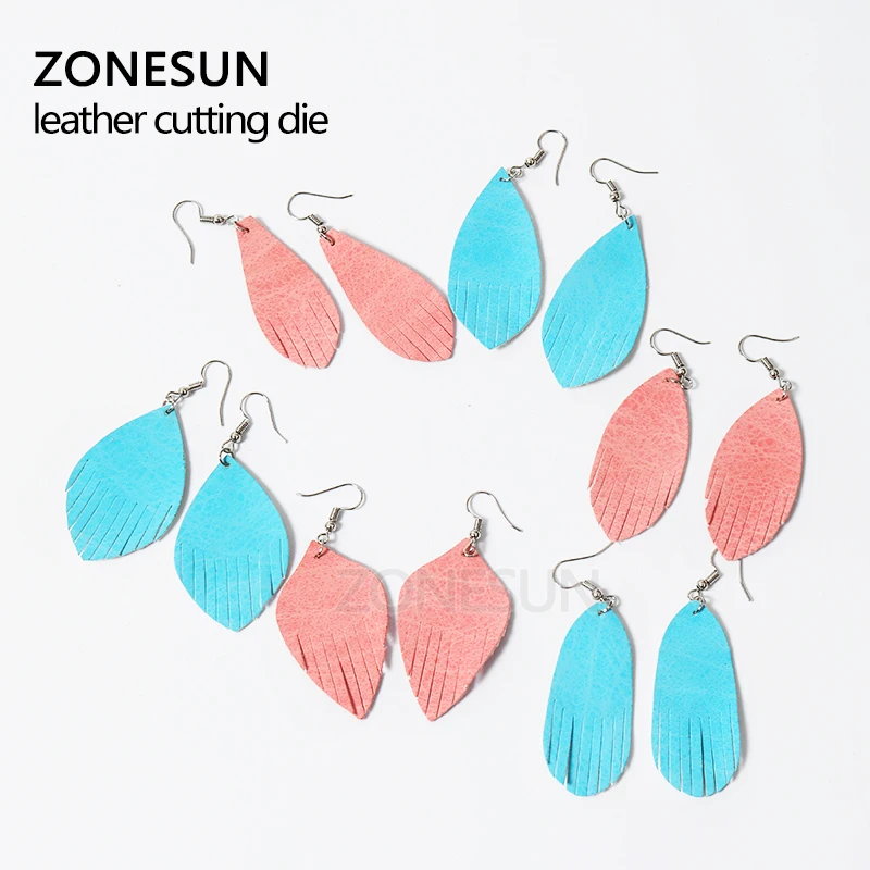 ZONESUN, кожаные серьги, кольцо для резки, кисточка, сталь, правило, Штамповочный Инструмент, сделай сам, режущий инструмент для рукоделия, перфоратор, ножи, форма