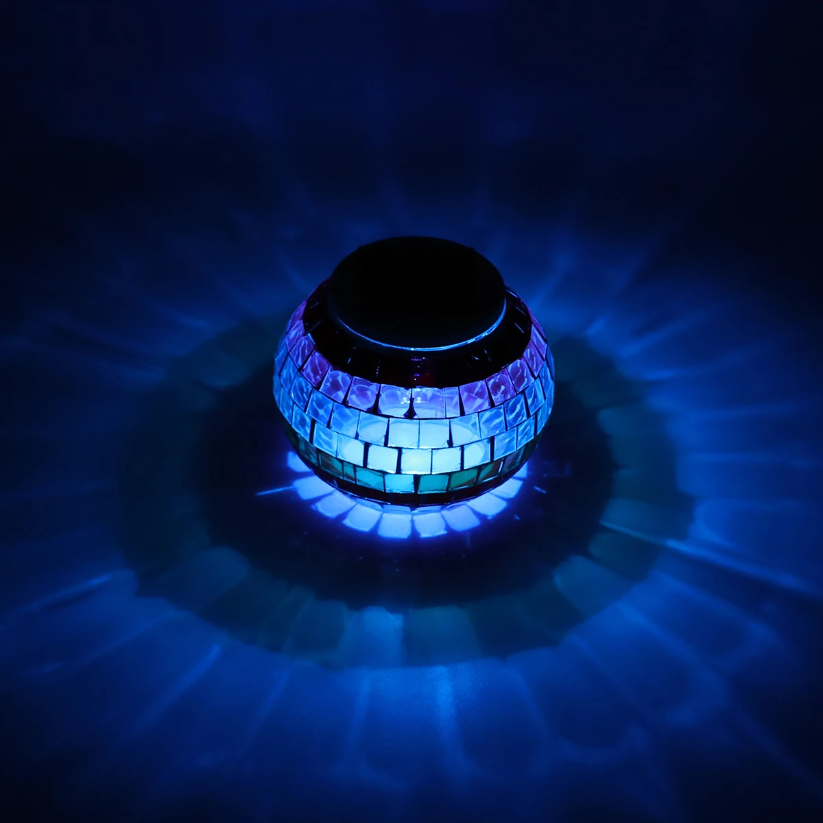 Мозаичный стеклянный шар садовый светильник меняющий цвет светодиодный