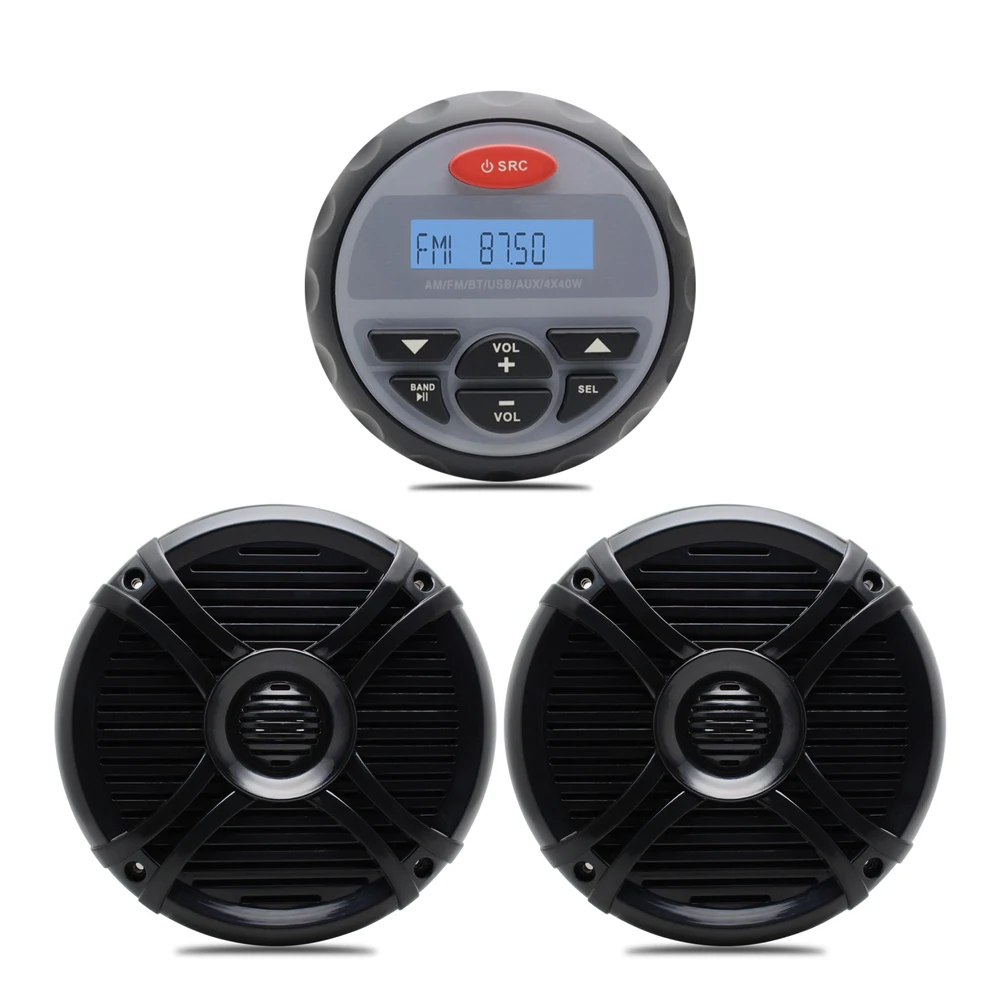 Дюймов 6 5 дюймов морской Wateproof лодка колонки Bluetooth Радио USB MP3 плееры AM FM приемник