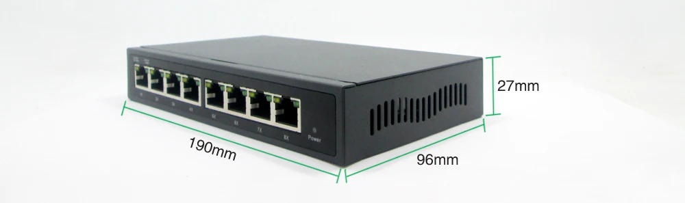 24 V 8-Порты и разъёмы полный гигабитный управляемый коммутатор PoE