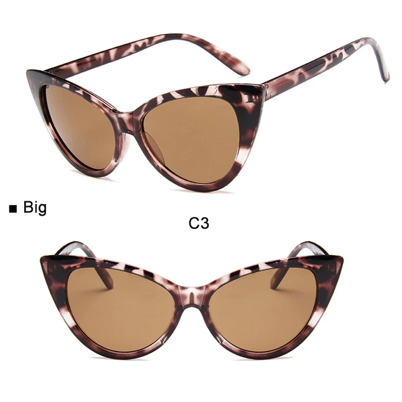 Cat Eye поддельные очки Винтаж очки Для женщин ретро Cateye солнца стильная оправа для очков очки прозрачные, оправа - Цвет оправы: C3-Leopard-Big