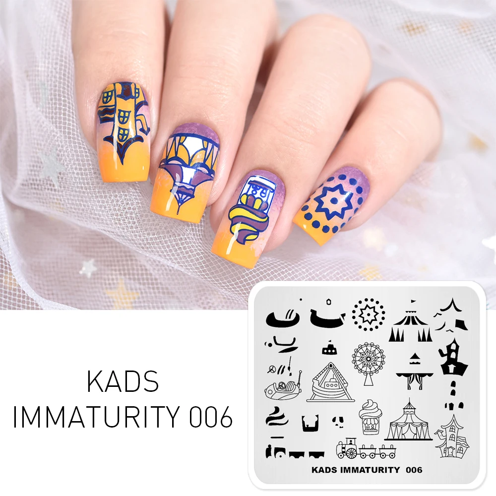 KADS Immaturity-006 Nail Stamping Plates Joyful Designs Art Stamp Template Image Plate DIY Manicure Accessories for Nails | Красота и
