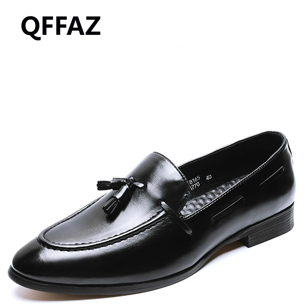 QFFAZ/Новинка 2018 года модные лоферы повседневная обувь из натуральной кожи мужские