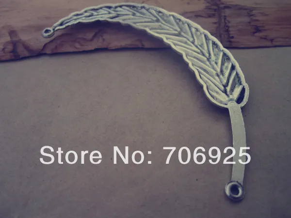 

6pcs/lot Antique Silver Feather necklace Pendant charm 18mmx92mm