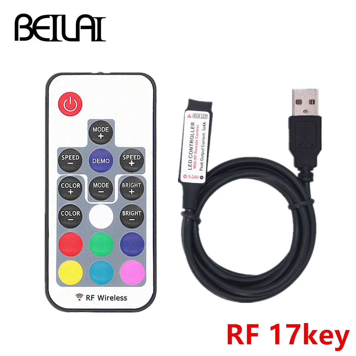 DC 5 V USB светодиодный rgb-контроллер мини 3 ключ-переключатель/24Key инфракрасный