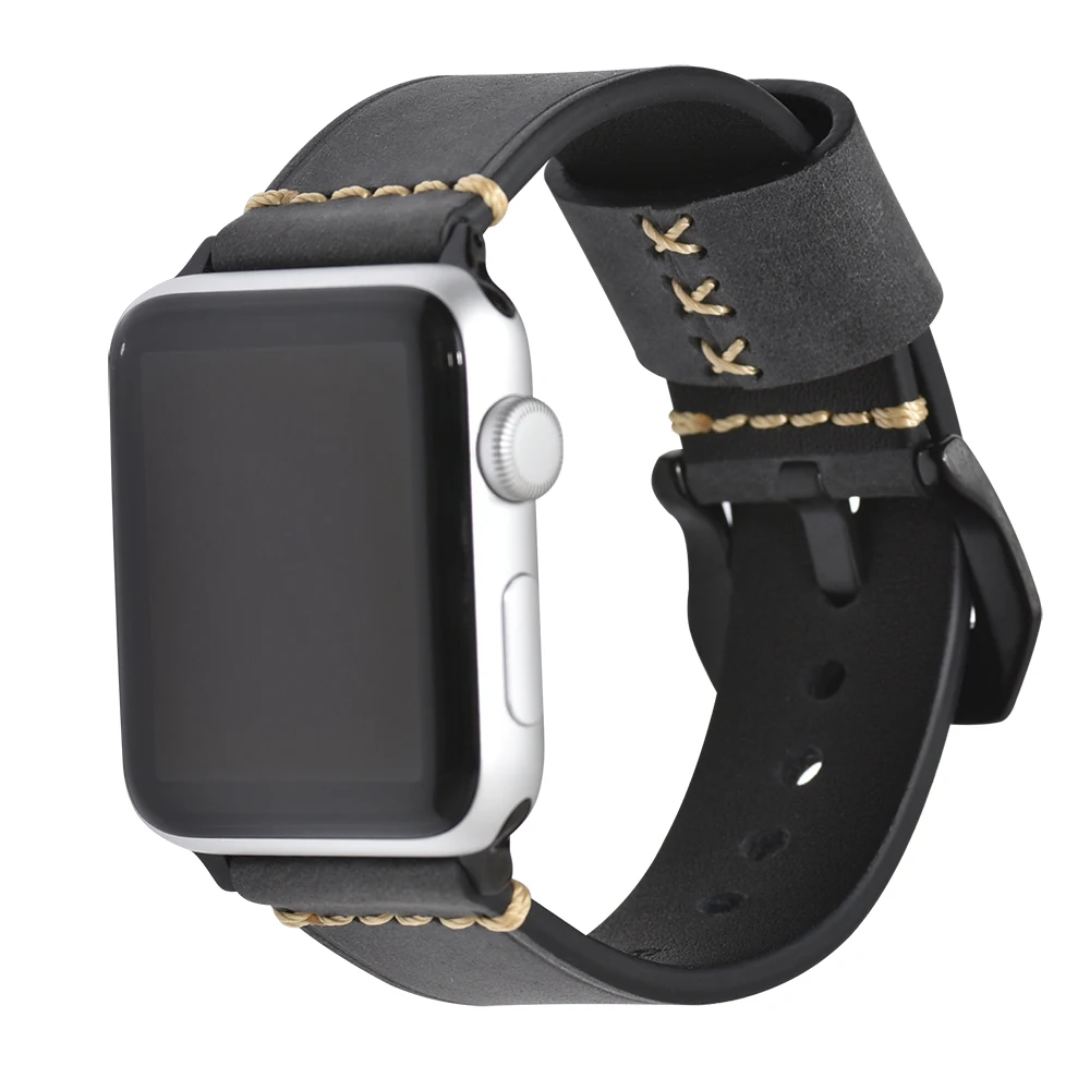 Ремешок для Apple watch BEAFIRY 38 мм 42 из натуральной телячьей кожи Crazy Horse iwatch 40 44