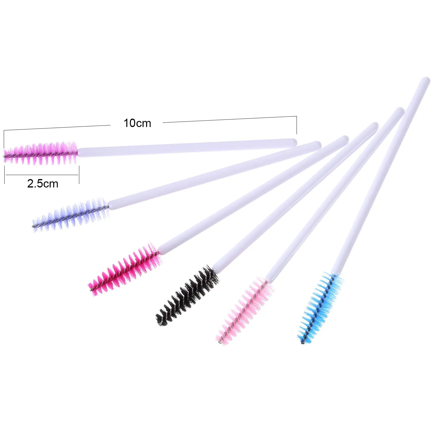 100Pcs Disposable Mascara Wands Eyelash Extension Brush Applicator Spoolers Eye Lashes Cosmetic Cleaning Brush 5 Colors