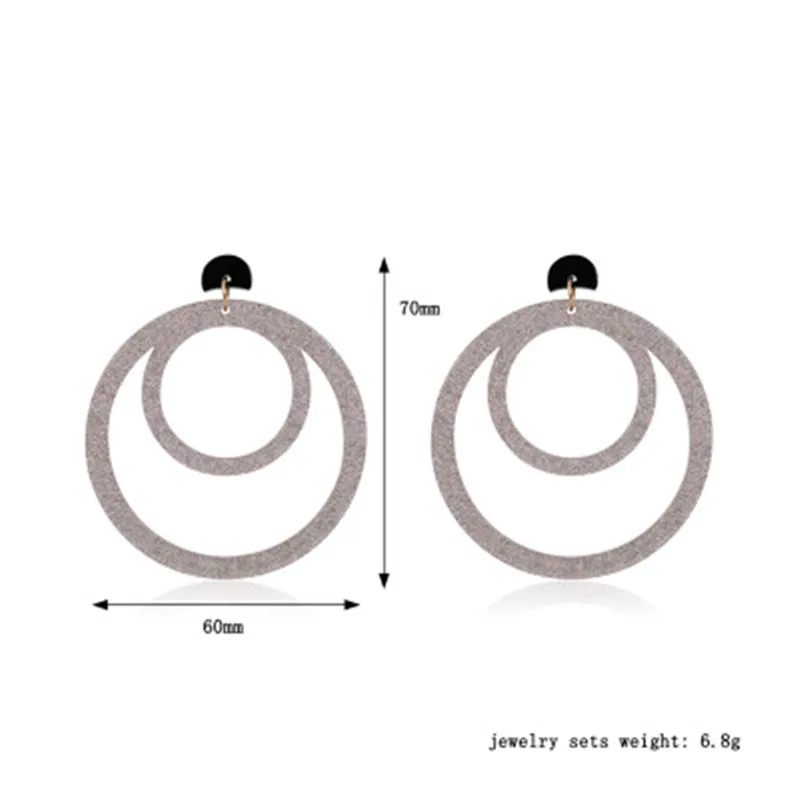 Простые Висячие серьги для женщин акриловый металлический материал двойная