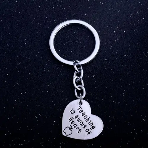 Keyring Teaching Is Персонализированные подарки для учителей спасибо детские подарки брелок цепочка для ключей в виде яблока брелок для ключей в форме сердца кулон - Цвет: Keyring Teaching Is
