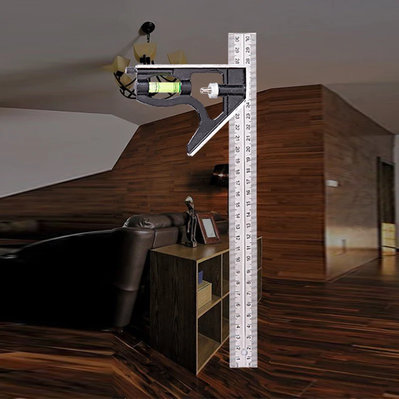 30 см линейка прямоугольного угла с пузырьковым уровнем Регулируемая игла маркер