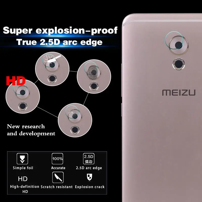 Back Camera Lens Tempered Glass Film For Meizu Pro 6 Plus film Edge Rear camera lens Protector |