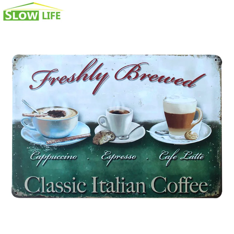 Classic Italian Coffee Sign Vintage Home Decor Tin Cafe Wall Metal Picture Art Poster Paiting Plaque | Дом и сад