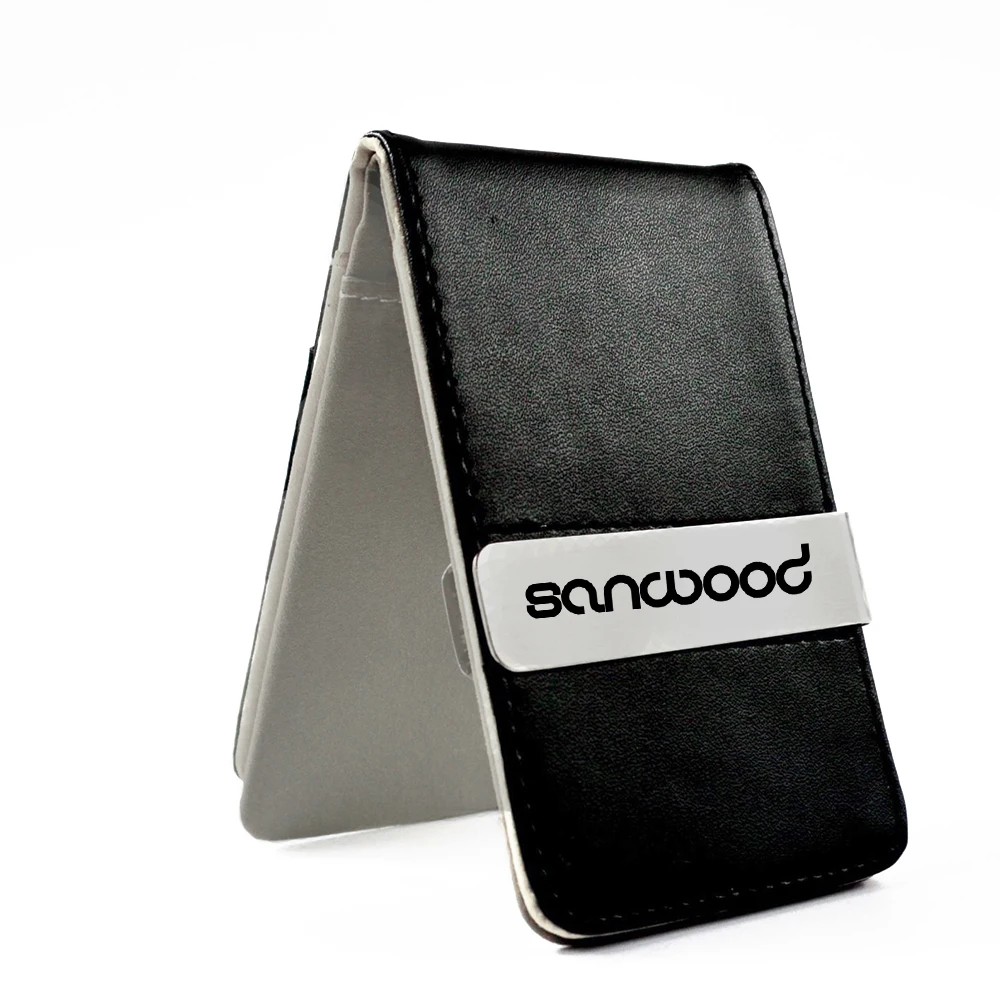 Кошелек двойного сложения мужской кожаный зажим для денег Тонкий кошелек