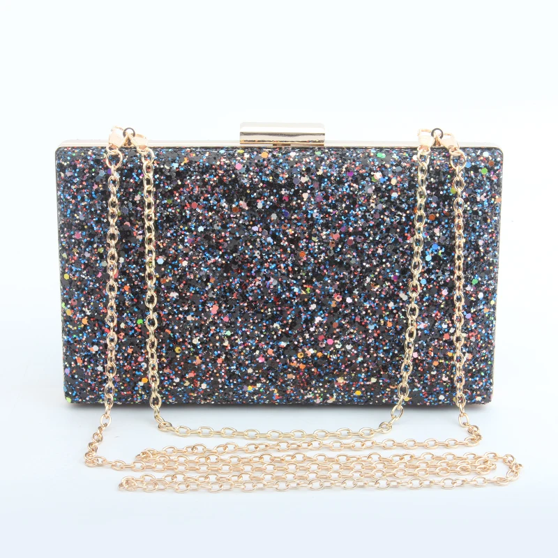 

Women Shiny Wedding Party Fashion Handbags Ladies Evening Clutch Purses Dress Bag Chain Shoulder Bag Rectangle Box Bolsa Feminin