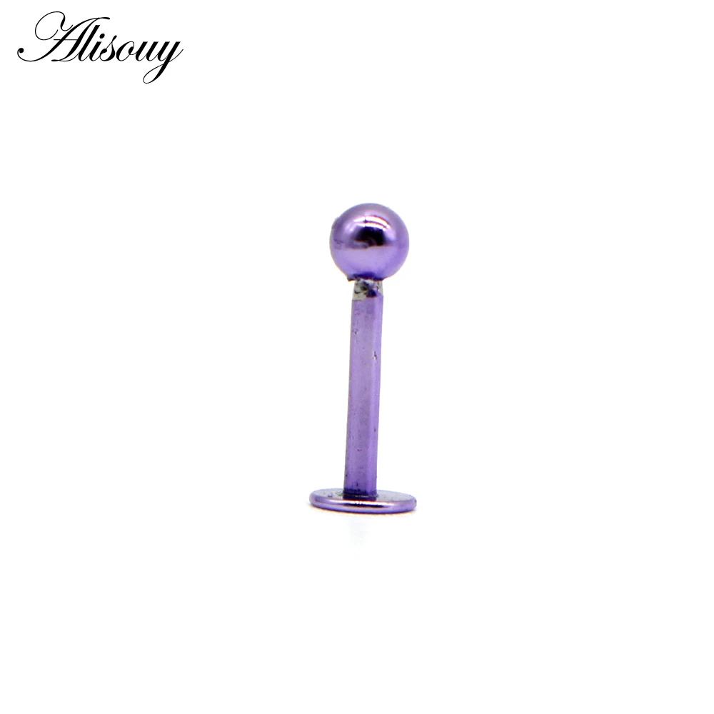 F Purple Alisouy 1 шт. титановые 16 г кольца для губ пирсинг Лабрет Ушные Кольца Серьги-каффы пирсинг для пупка пирсинг сексуальные ювелирные изделия для тела Пирсинг - Окраска металла: F Purple