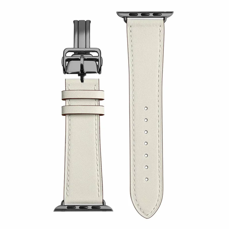 18 Herm логотип на ремешке с застежкой для Apple Watch Series 5 4 3 2 1 44 мм 40 мм 42/38 мм кожаный ремешок для iwatch - Цвет ремешка: 18