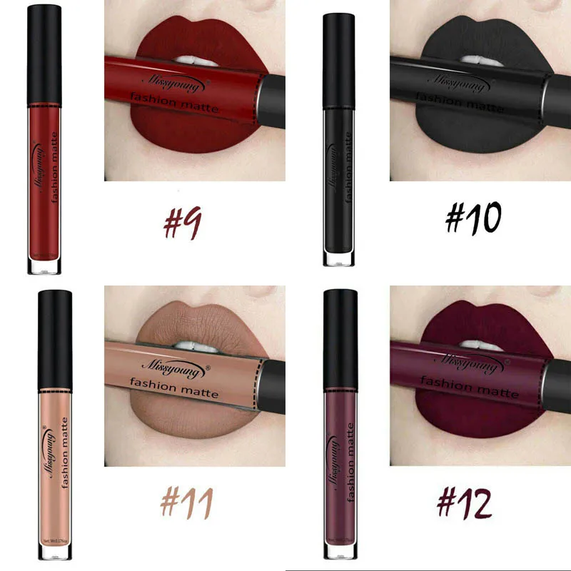 Профессиональный матовый водостойкий макияж Жидкий блеск для губной помады