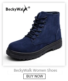 BeckyWalk/обувь; женские зимние ботинки; женские зимние ботильоны; женская теплая плюшевая стелька на шнуровке; Botas Mujer; большие размеры 35-44; WSH2461