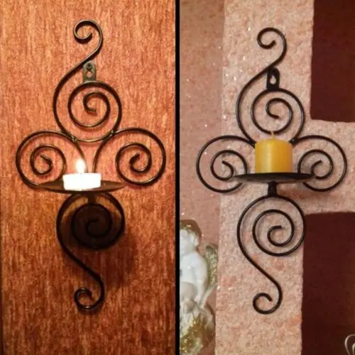 2 шт. металлического железа лампы в форме свечи Чай светильник подсвечник бра