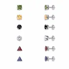 6 парткомпл. серьги модные геометрические блестящие Кристальные серьги-гвоздики с микрозакрепкой из циркония AAA наборы супер качественных серег для женщин
