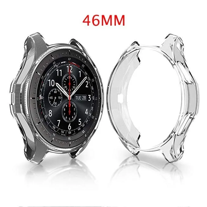 Для samsung Galaxy Watch 46 мм 42 мм чехол Высокое качество ТПУ Тонкий Смарт-часы Защитный чехол рамка Smartwatch аксессуары - Цвет: Black 46MM