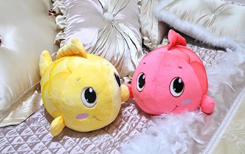 1pcs 35cm Cute Cat Food Plush Fish Toys Stuffed Animal Doll Goldfish Kids Room Decor Toy For Children Christmas Halloween Gifts | Игрушки и