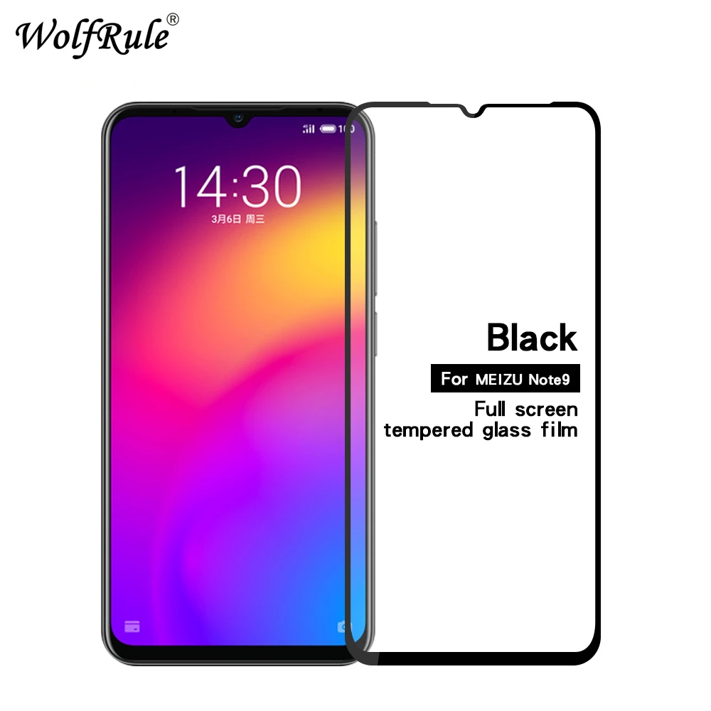 2 piezas de Protector de pantalla LCD Meizu Note 9 vidrio de pegamento completo para Meilan Note 9 vidrio templado de cubierta completa para Meizu Note 9 pel&iacute;cula de tel&eacute;fono ^-2
