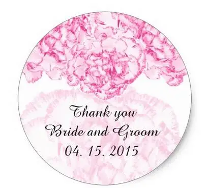 

1.5inch Pink carnation wedding favor tags carnation1 classic round sticker