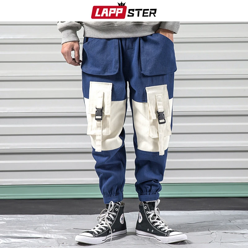 Мужские брюки карго LAPPSTER уличные в стиле хип хоп с лентами цветные шаровары 5XL