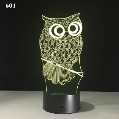 Сова земля настольные лампы для гостиной прекрасный мультфильм детские игрушки Детская комната украшения 3D Ночная настольная лампа - Цвет абажура: 7 color change