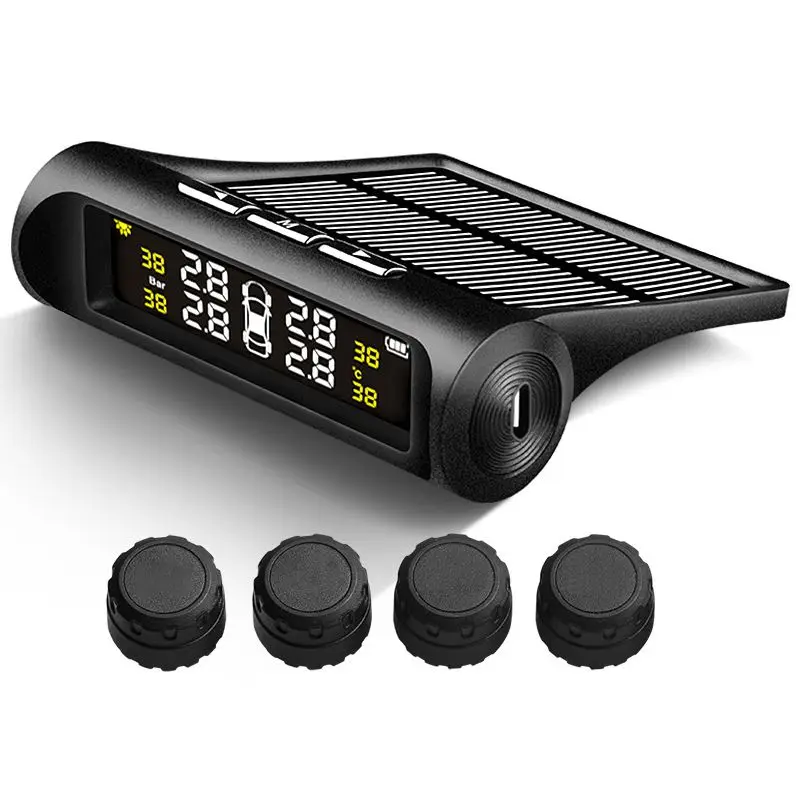 Умный автомобиль TPMS система контроля давления в шинах солнечной энергии зарядки