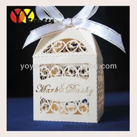 laser cut wedding favor party supply bird ivory favor box promotion