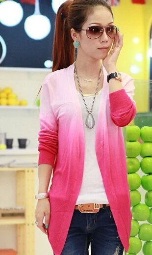 2014 Hotshop Sweaters Women Open Stitch Sweet Candy Color Crochet Knit Top Thin Blouse Sweater Cardigan |