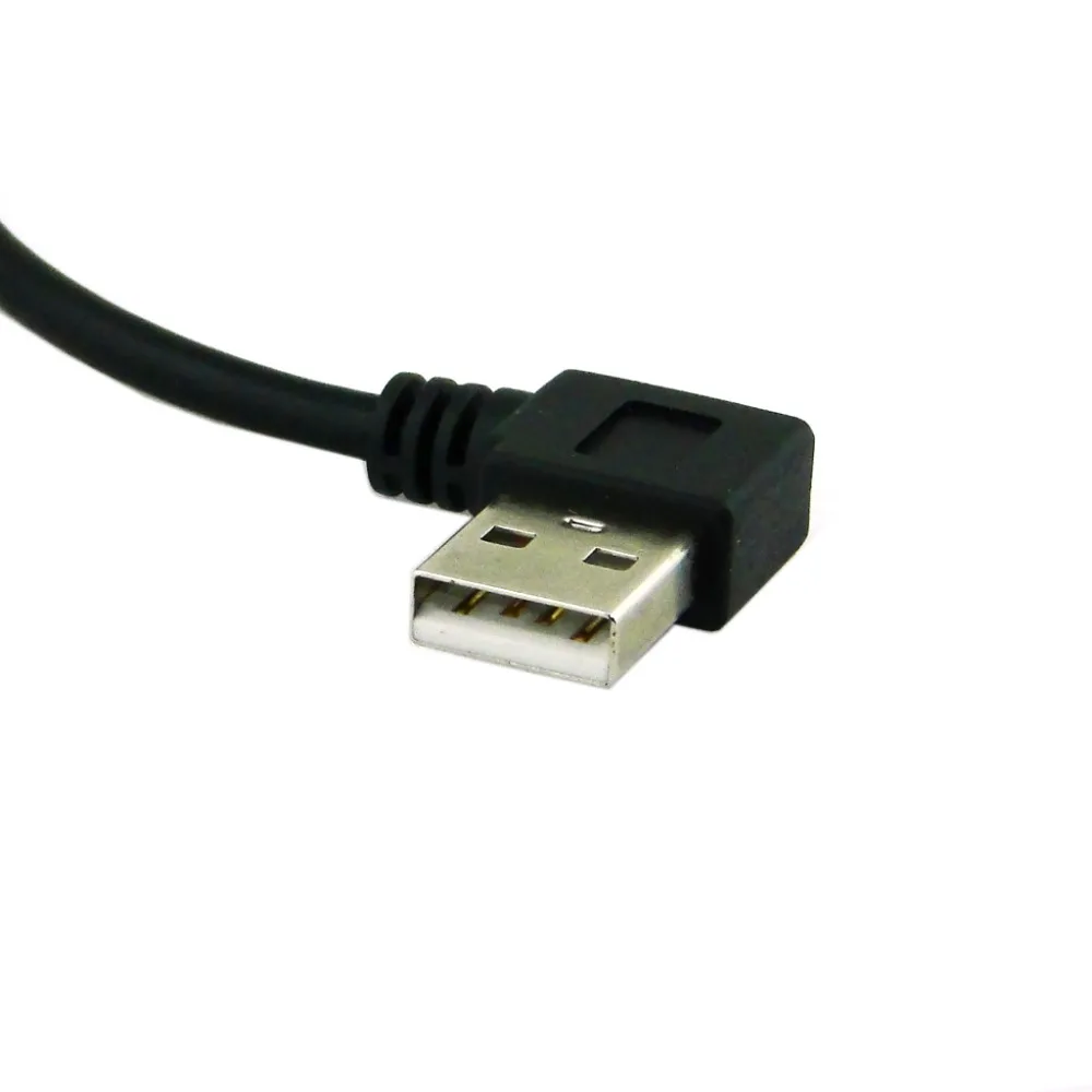 Черный Удлинительный кабель 20 см с левым/правым углом 90 градусов USB 2 0 тип А штекер