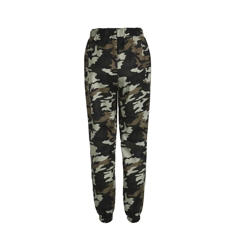 C New Fashion Chain Military Camouflage pants women Army black high waist Loose Camo Pants Trousers Street Jogger sweatpants - Цвет: C