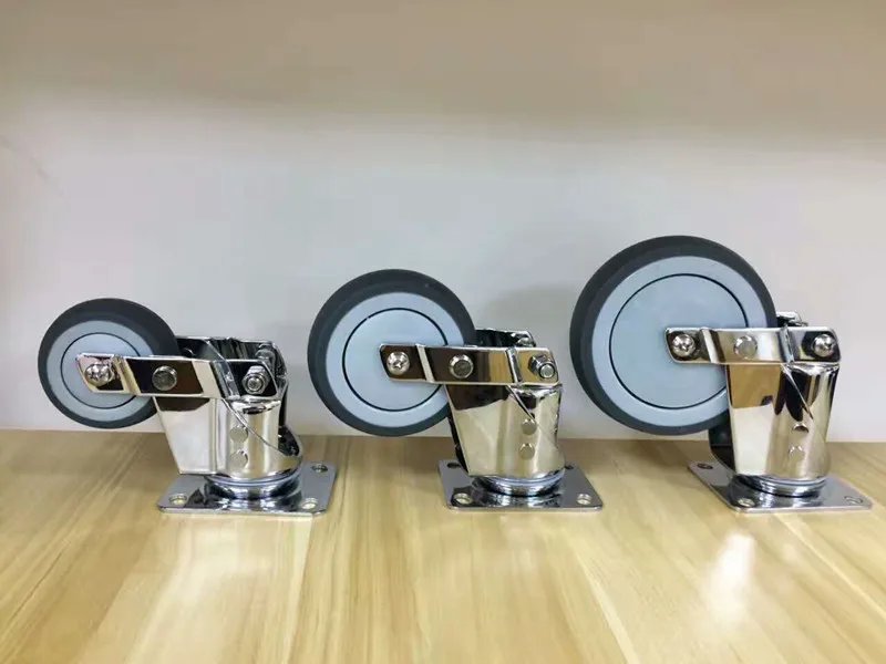 

4 PCS 5 inch Silent damping universal wheel with spring, TPR wheel anti-seismic caster,for Heavy equipment,gate