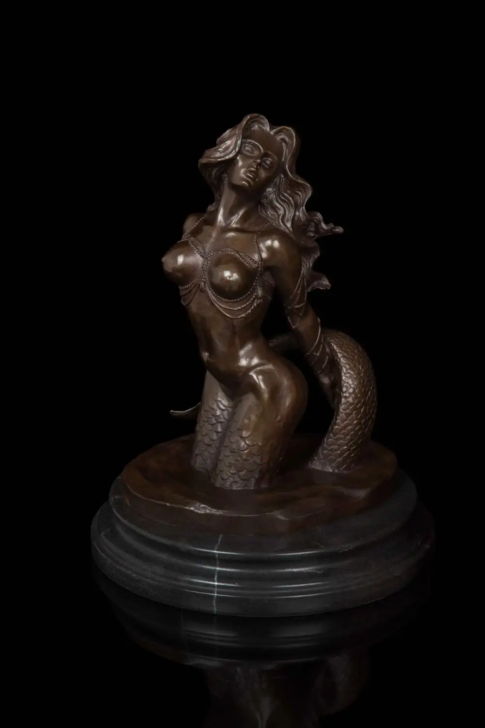 Голова искусства Ремесла бронзовая скульптура ремесла медные украшения Русалка