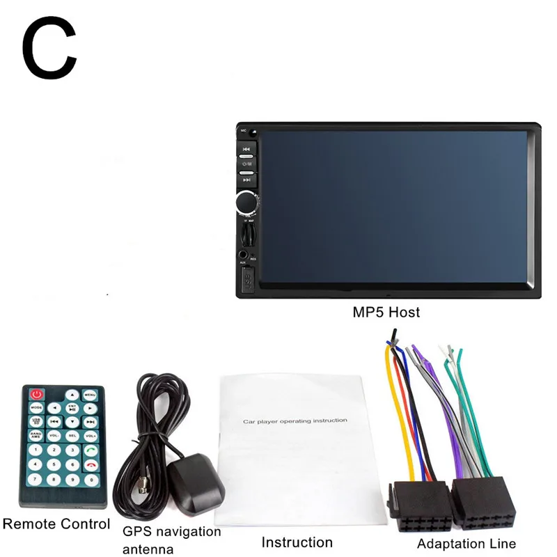 Общие 2 Din Авторадио Bluetooth автомобильное радио стерео MP5 плеер Авто Multimidia gps навигация USB SD AUX плеер камера заднего вида - Цвет: C