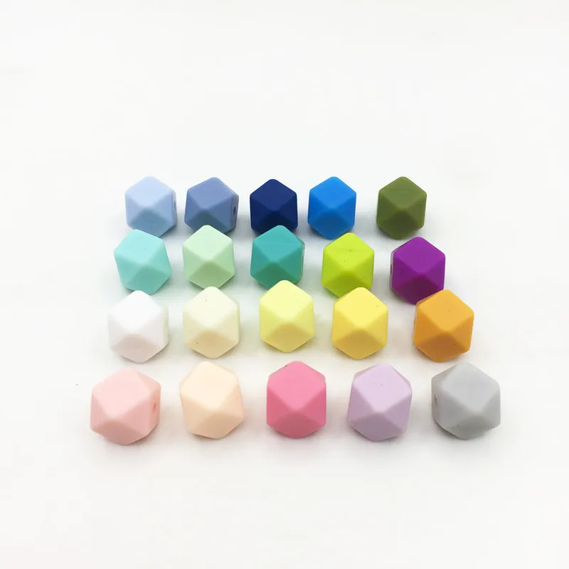 candy colors 50 шт./лот Горячая Шестигранная форма силиконовые бусины россыпью для ожерелье-прорезыватель силиконовые бусины для детский прорезыватель BPA микроволновых печей DIY бусины - Цвет: candy colors